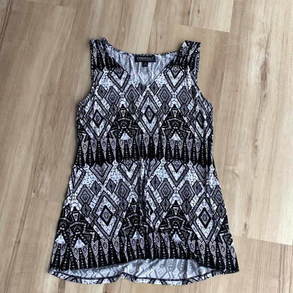 Context Black & White Pattern Tank Top - Picture 1 of 7